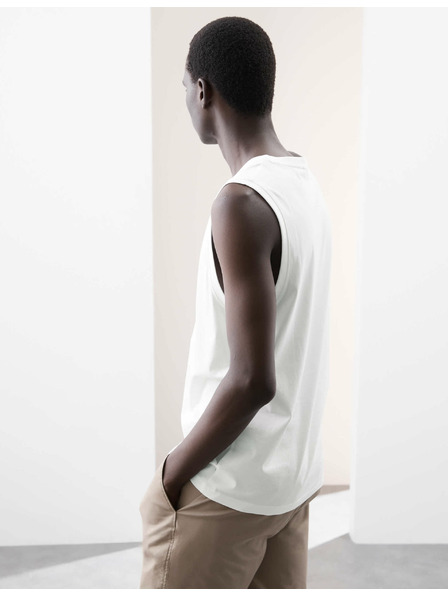 Marks & Spencer Tielkový top z čistej bavlny Supima® s výstrihom ku krku Marks & Spencer biely