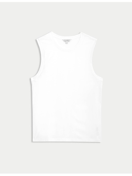 Marks & Spencer Tielkový top z čistej bavlny Supima® s výstrihom ku krku Marks & Spencer biely