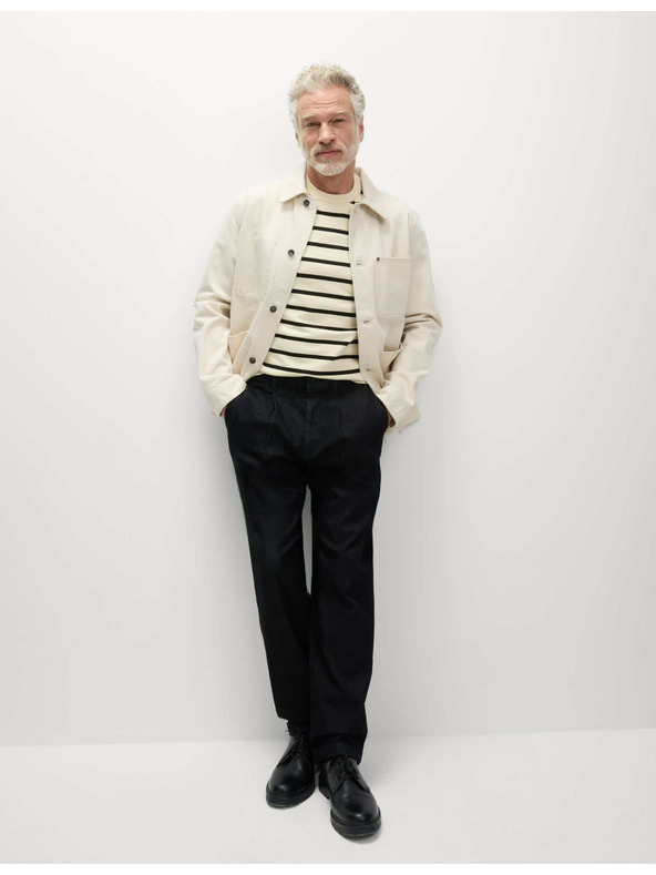 Marks & Spencer Pruhované tričko s vysokým podielom bavlny Marks & Spencer smotanové