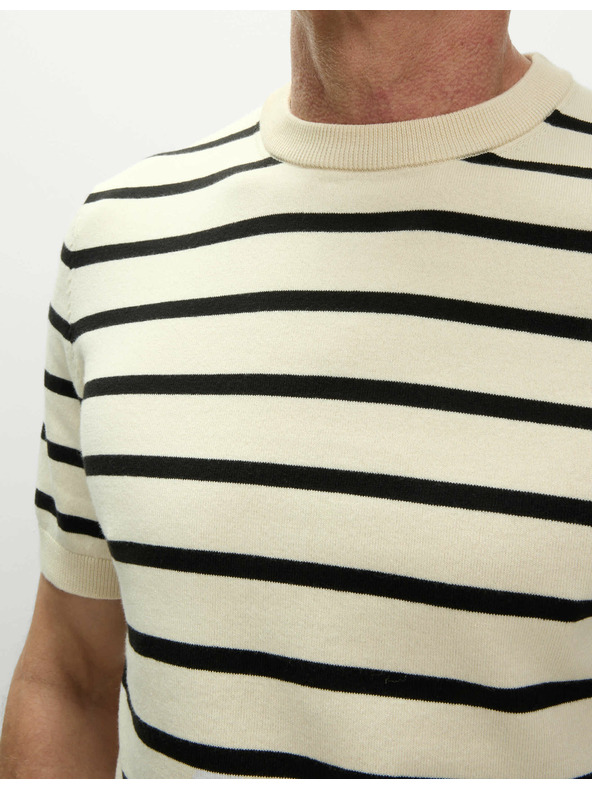 Marks & Spencer Pruhované tričko s vysokým podielom bavlny Marks & Spencer smotanové