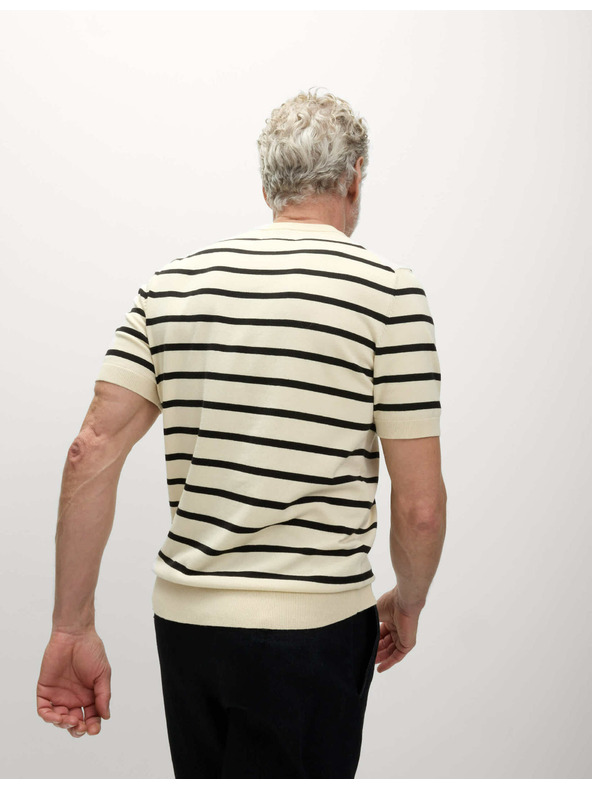 Marks & Spencer Pruhované tričko s vysokým podielom bavlny Marks & Spencer smotanové