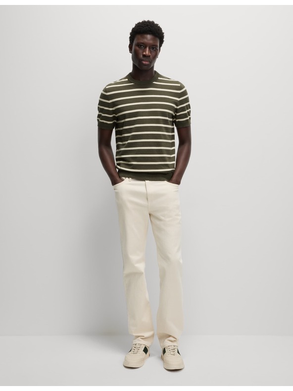 Marks & Spencer Pruhované tričko s vysokým podielom bavlny Marks & Spencer zelené