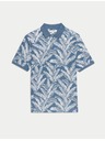 Marks & Spencer Polo majica iz čistega bombaža s potiskom listov banana Marks & Spencer modra