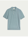 Marks & Spencer Pletena polo majica z visokim deležem bombaža Marks & Spencer modra