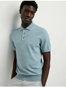 Marks & Spencer Pletena polo majica z visokim deležem bombaža Marks & Spencer modra