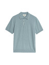 Marks & Spencer Pletena polo majica z visokim deležem bombaža Marks & Spencer modra