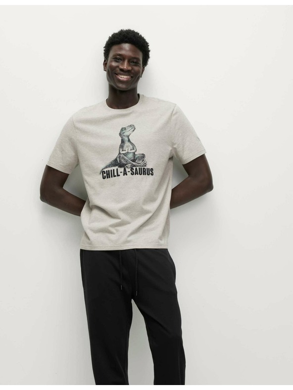 Marks & Spencer Pižamska majica iz čistega bombaža z grafičnim motivom dinozavrov Marks & Spencer bež