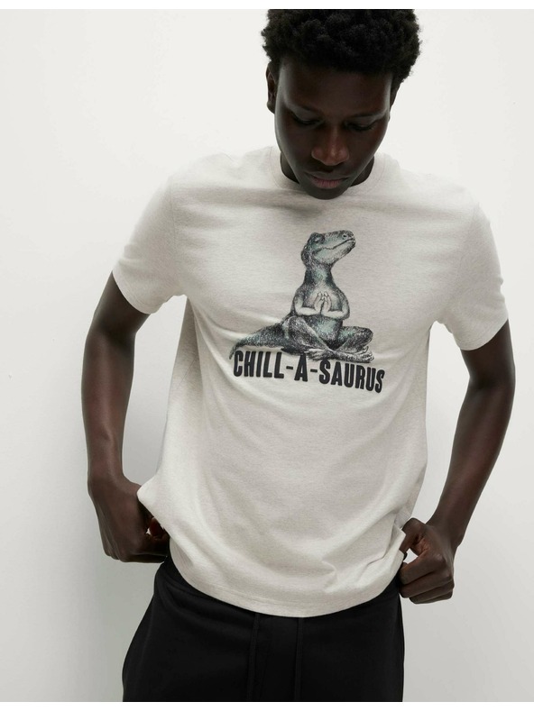 Marks & Spencer Pižamska majica iz čistega bombaža z grafičnim motivom dinozavrov Marks & Spencer bež