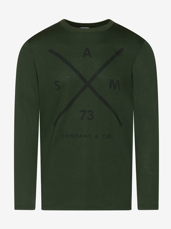 Sam 73 Temno zelena moška majica s potiskom SAM 73