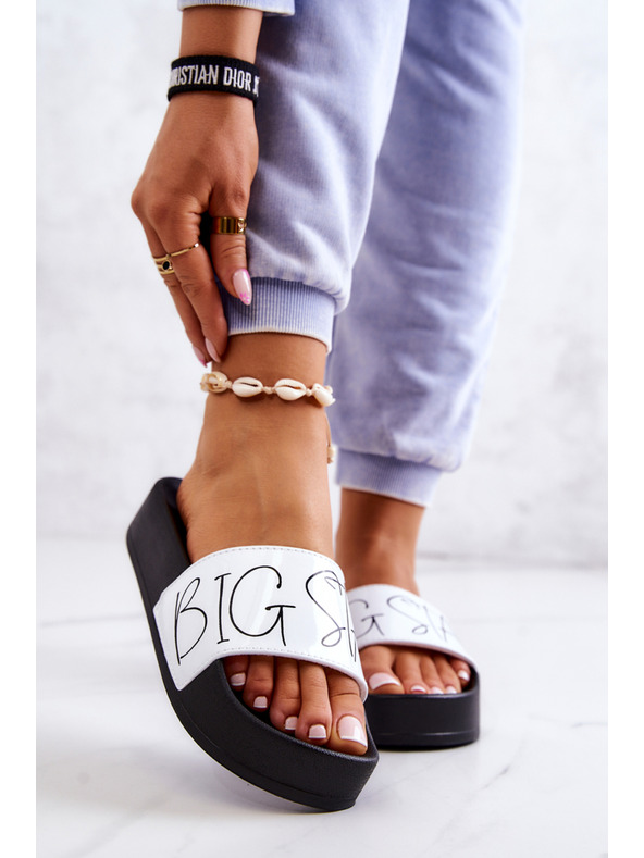 BIG STAR SHOES Ženski copati Big Star črno-beli