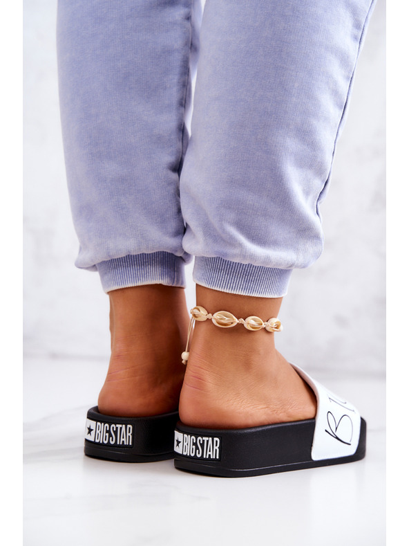 BIG STAR SHOES Ženski copati Big Star črno-beli