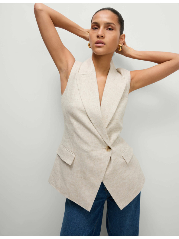 Marks & Spencer Vesta zo zmesi ľanu Marks & Spencer smotanová