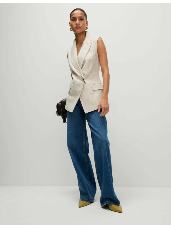 Marks & Spencer Vesta zo zmesi ľanu Marks & Spencer smotanová