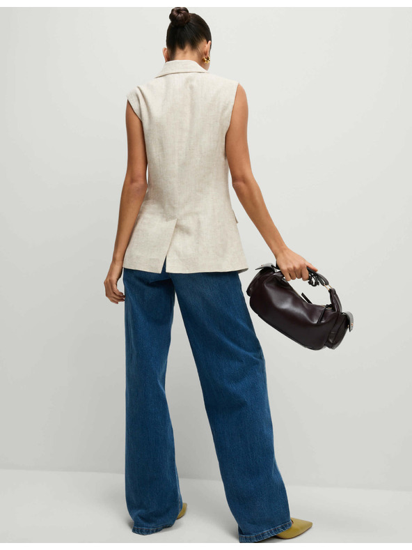 Marks & Spencer Vesta zo zmesi ľanu Marks & Spencer smotanová