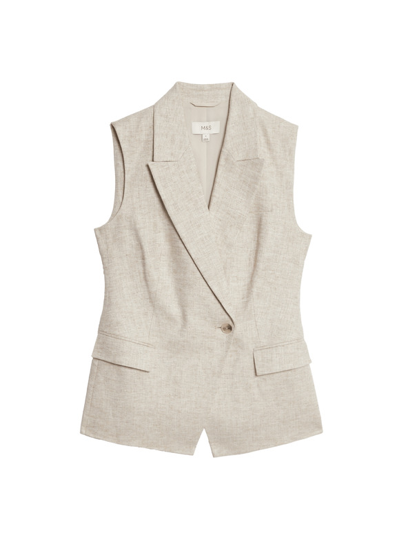 Marks & Spencer Vesta zo zmesi ľanu Marks & Spencer smotanová