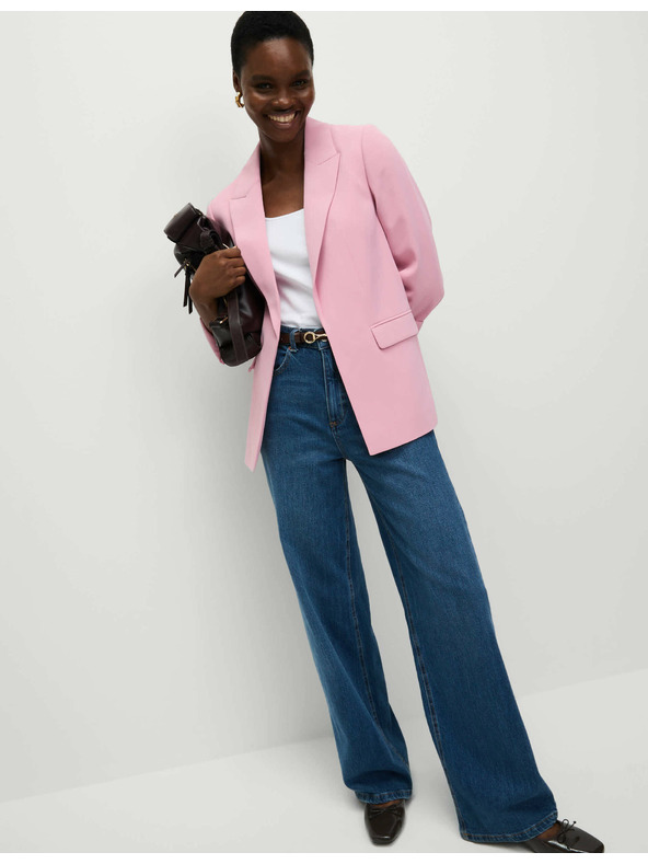 Marks & Spencer Enovrstni blazer, sproščen kroj Marks & Spencer roza