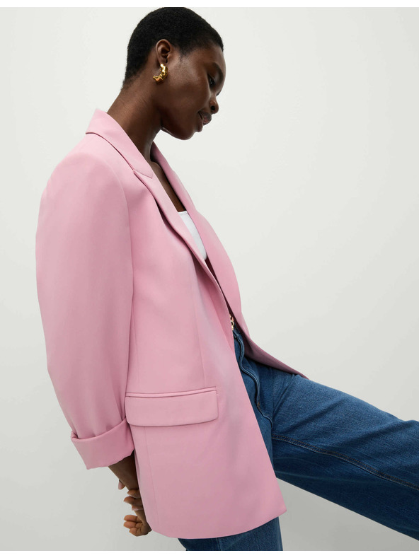 Marks & Spencer Enovrstni blazer, sproščen kroj Marks & Spencer roza