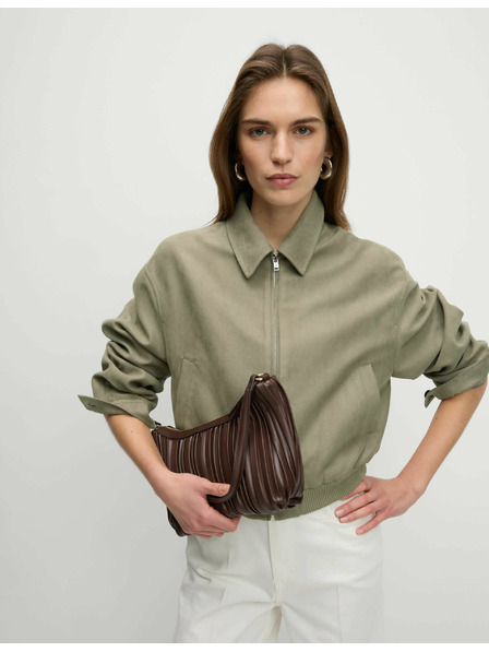 Marks & Spencer Semišová voľná bunda Harrington Marks & Spencer hnedá