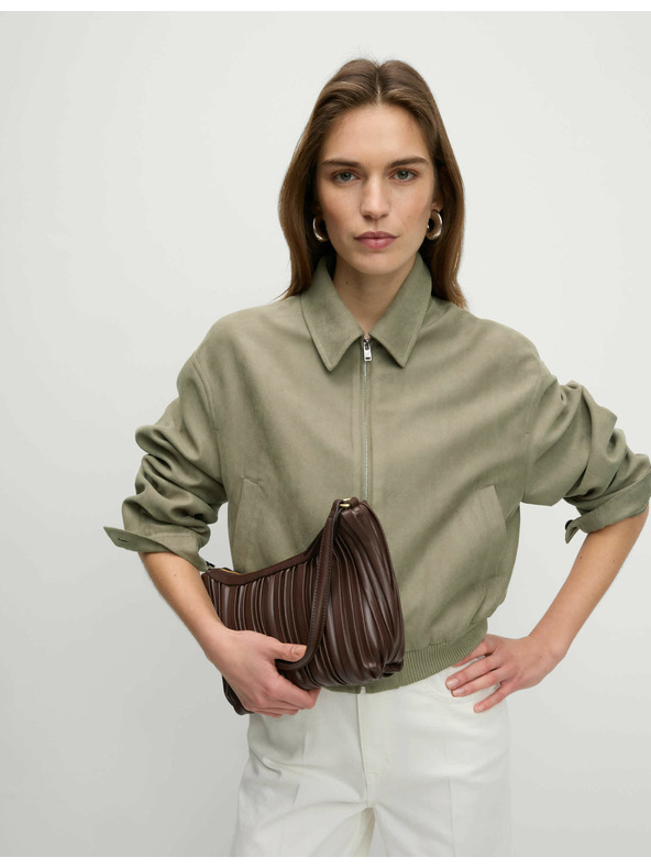 Marks & Spencer Semišová voľná bunda Harrington Marks & Spencer hnedá