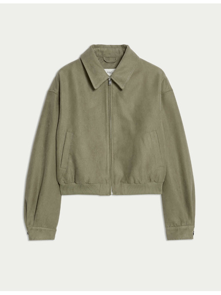 Marks & Spencer Semišová voľná bunda Harrington Marks & Spencer hnedá
