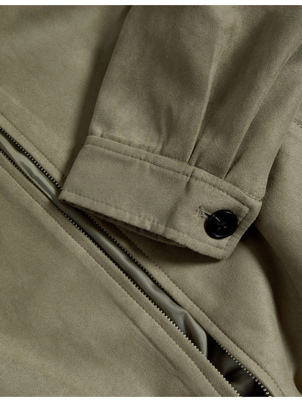 Marks & Spencer Semišová voľná bunda Harrington Marks & Spencer hnedá