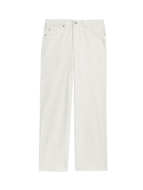 Marks & Spencer Skrátené džínsy so širokými nohavicami Marks & Spencer biela