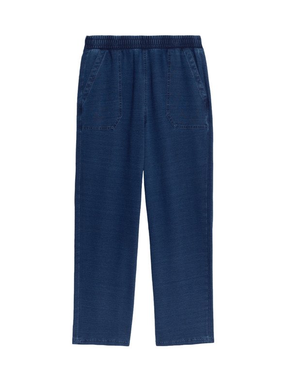 Marks & Spencer Jeans in jersey hlače z ravnimi hlačnicami Marks & Spencer mornarsko modra