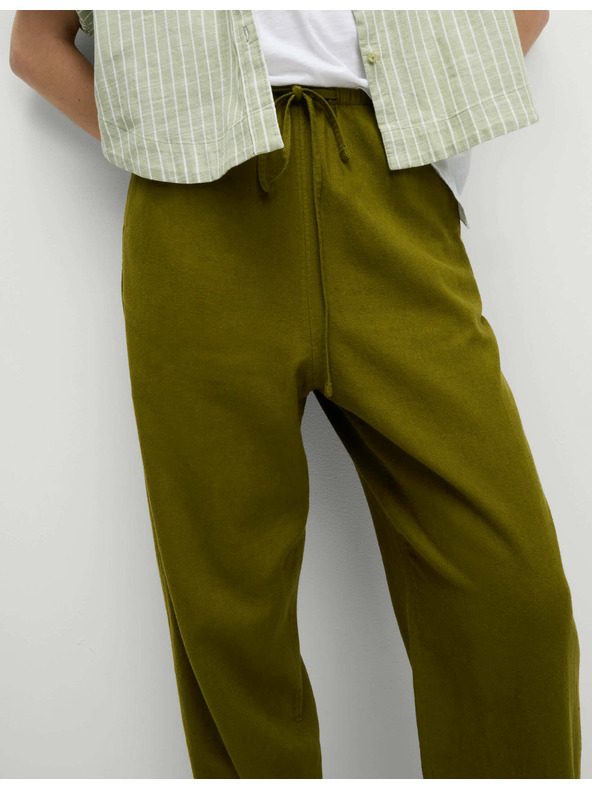 Marks & Spencer Hlače z vrvico, oženimi hlačnicami in visokim deležem lanu Marks & Spencer