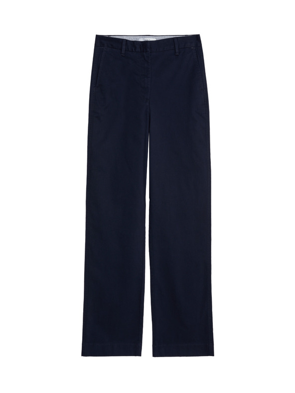 Marks & Spencer Rovné chino nohavice s vysokým podielom bavlny Marks & Spencer námorná modrá
