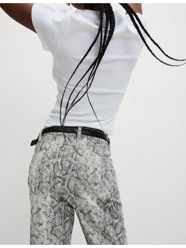 Marks & Spencer Jeans hlače z živalskim motivom, ravnih hlačnic in visokim pasom Marks & Spencer