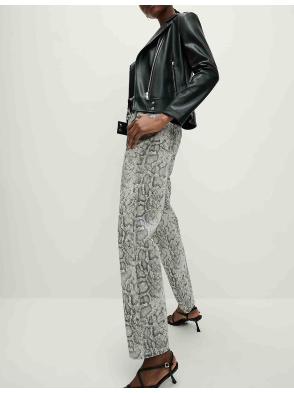 Marks & Spencer Jeans hlače z živalskim motivom, ravnih hlačnic in visokim pasom Marks & Spencer