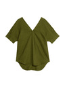 Marks & Spencer Ohlapna bluza z V-izrezom iz čistega lanu Marks & Spencer zelena
