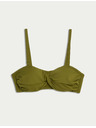Marks & Spencer Top plaviek s bandeau podprsenkou s vložkami a prekrúteným predným dielom Marks & Spencer zelená