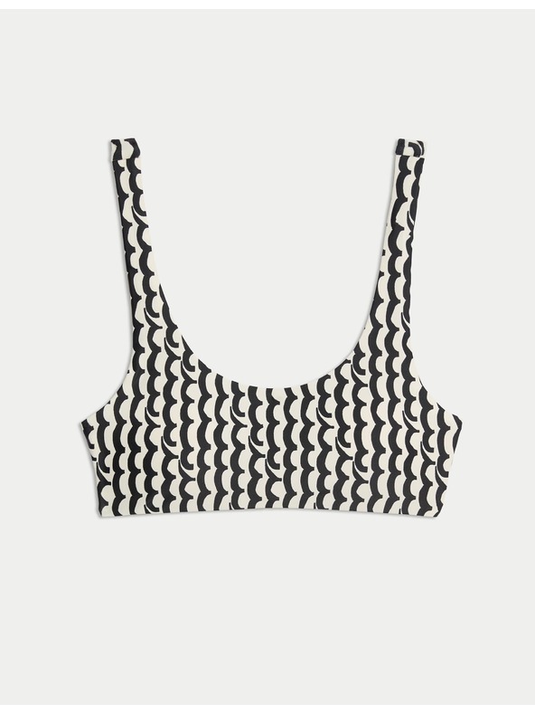 Marks & Spencer Plavkový top s vložkami, potlačou a oválnym výstrihom Marks & Spencer smotanová