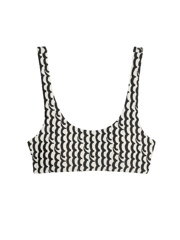 Marks & Spencer Plavkový top s vložkami, potlačou a oválnym výstrihom Marks & Spencer smotanová