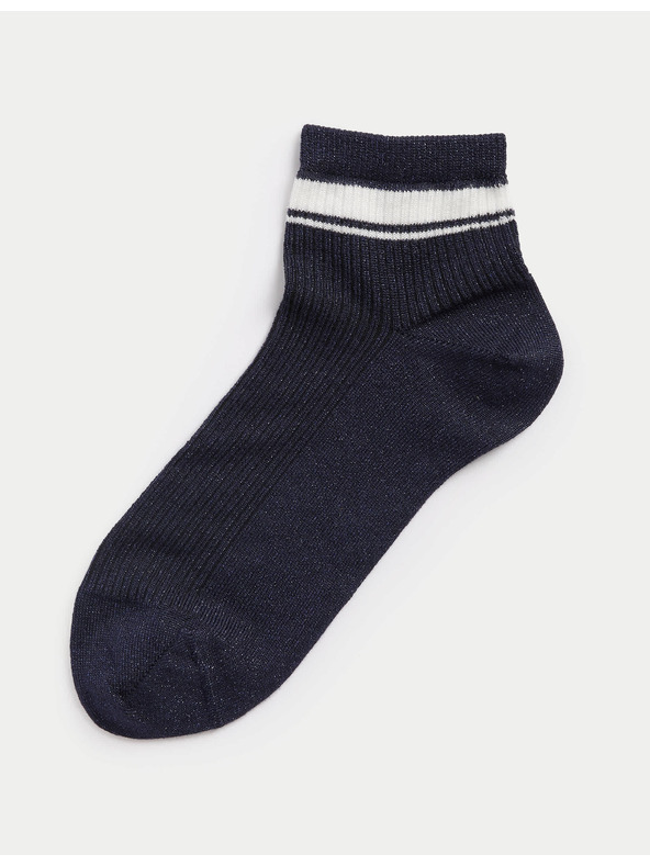 Marks & Spencer Rebrované členkové ponožky Sumptuously Soft™ Marks & Spencer námorníckej farby