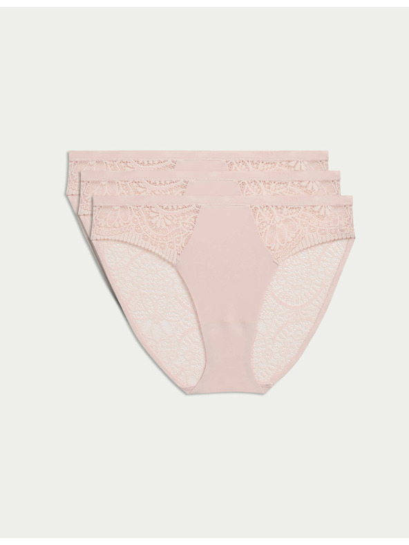 Marks & Spencer Vysoko strihané nohavičky Body Soft™, sada 3 ks Marks & Spencer ružová
