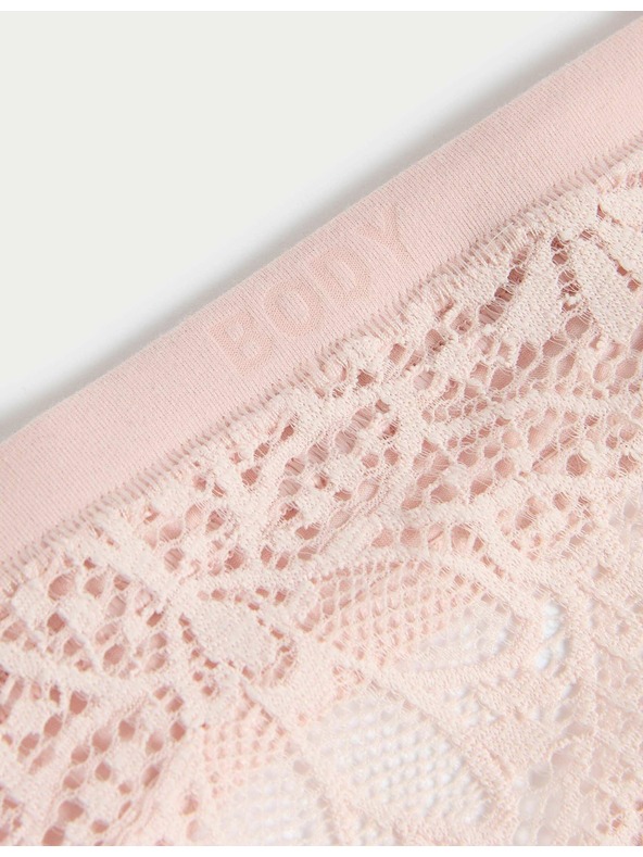 Marks & Spencer Tangice Body Soft™ z čipko, komplet 3 kosov Marks & Spencer rožnata