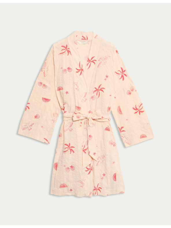 Marks & Spencer Mečkan zavihan kopalni plašč z visokim deležem bombaža Marks & Spencer rožnata