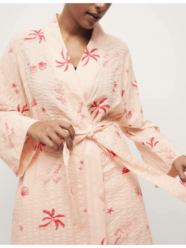 Marks & Spencer Mečkan zavihan kopalni plašč z visokim deležem bombaža Marks & Spencer rožnata