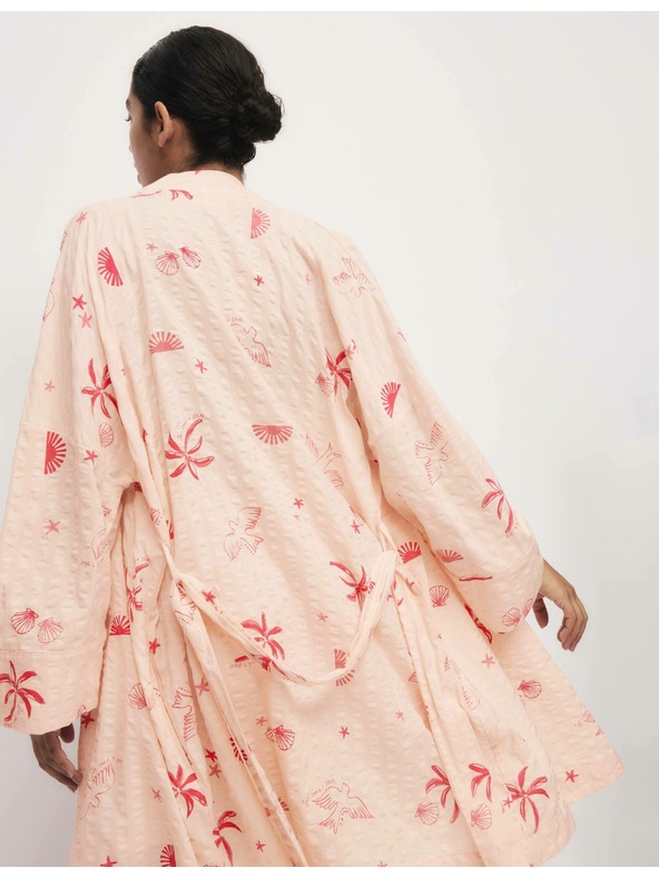 Marks & Spencer Mečkan zavihan kopalni plašč z visokim deležem bombaža Marks & Spencer rožnata