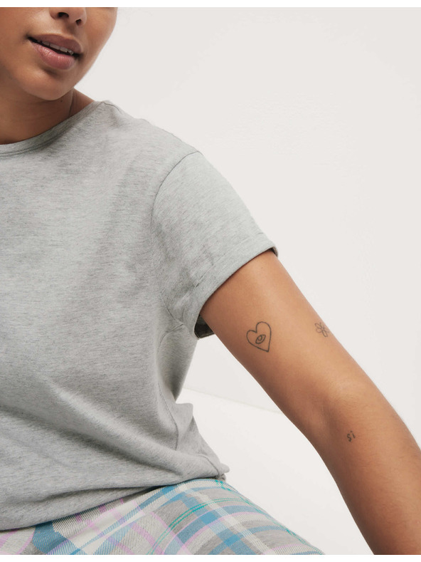 Marks & Spencer Pižama garnitura z visokim deležem bombaže s potiskom listov Marks & Spencer siva