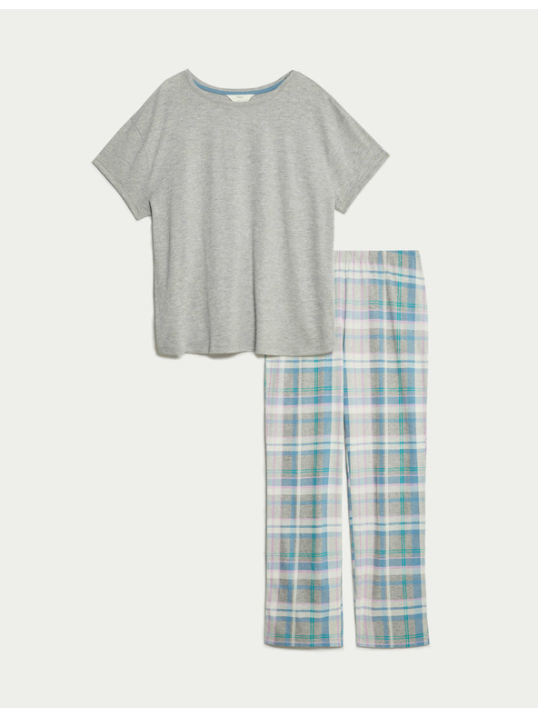 Marks & Spencer Pižama garnitura z visokim deležem bombaže s potiskom listov Marks & Spencer siva