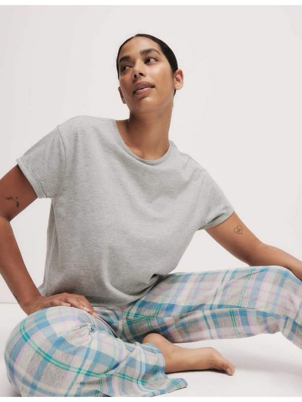 Marks & Spencer Pižama garnitura z visokim deležem bombaže s potiskom listov Marks & Spencer siva