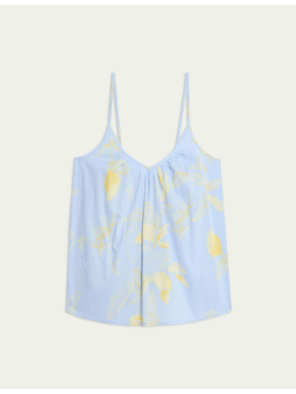 Marks & Spencer Košeľový top z čistej bavlny s potlačou Marks & Spencer modrá