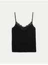 Marks & Spencer Kami pajama top with lace detail Marks & Spencer black