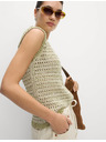 Marks & Spencer Knitted vest with slim cut and high neck, with cotton Marks & Spencer green