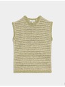 Marks & Spencer Knitted vest with slim cut and high neck, with cotton Marks & Spencer green