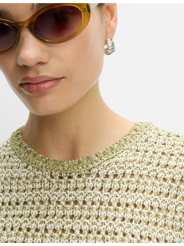 Marks & Spencer Knitted vest with slim cut and high neck, with cotton Marks & Spencer green