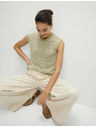 Marks & Spencer Knitted vest with slim cut and high neck, with cotton Marks & Spencer green